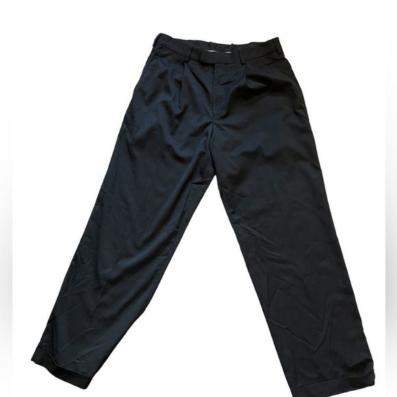 MENS DOCKERS Black Wool Blend Front Pleated Dress Pant Trouser 30 - Picture 2 of 9